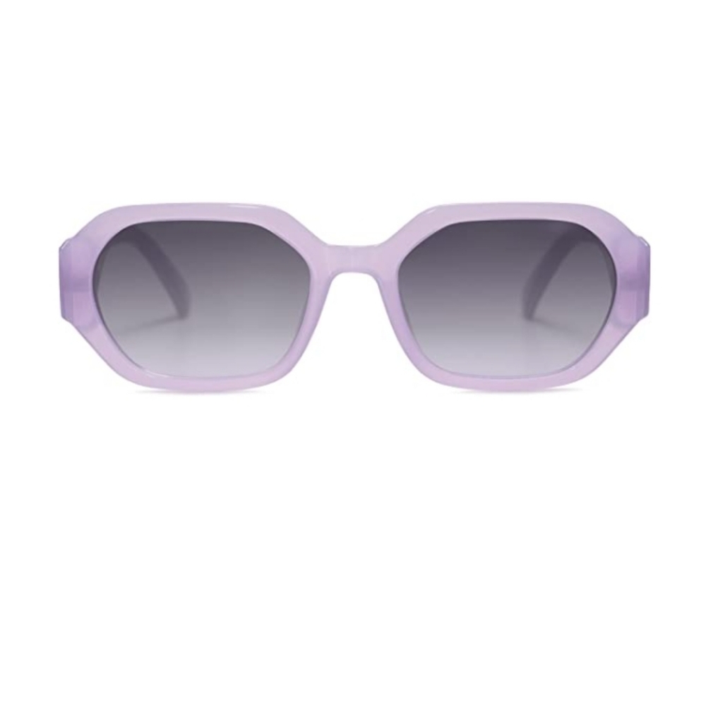 New Purple Polarized Rectangle Sunglasses for Women Retro Cute Trendy - Picture 2 of 4